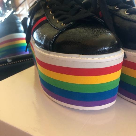 Rainbow Pride Platform Sneakers Performance Dance - Picture 4 of 8